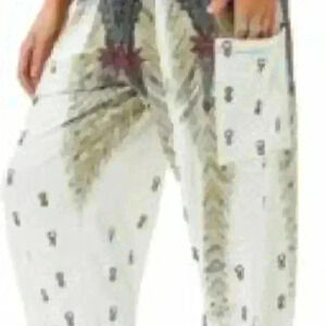 Feather Print Pants
